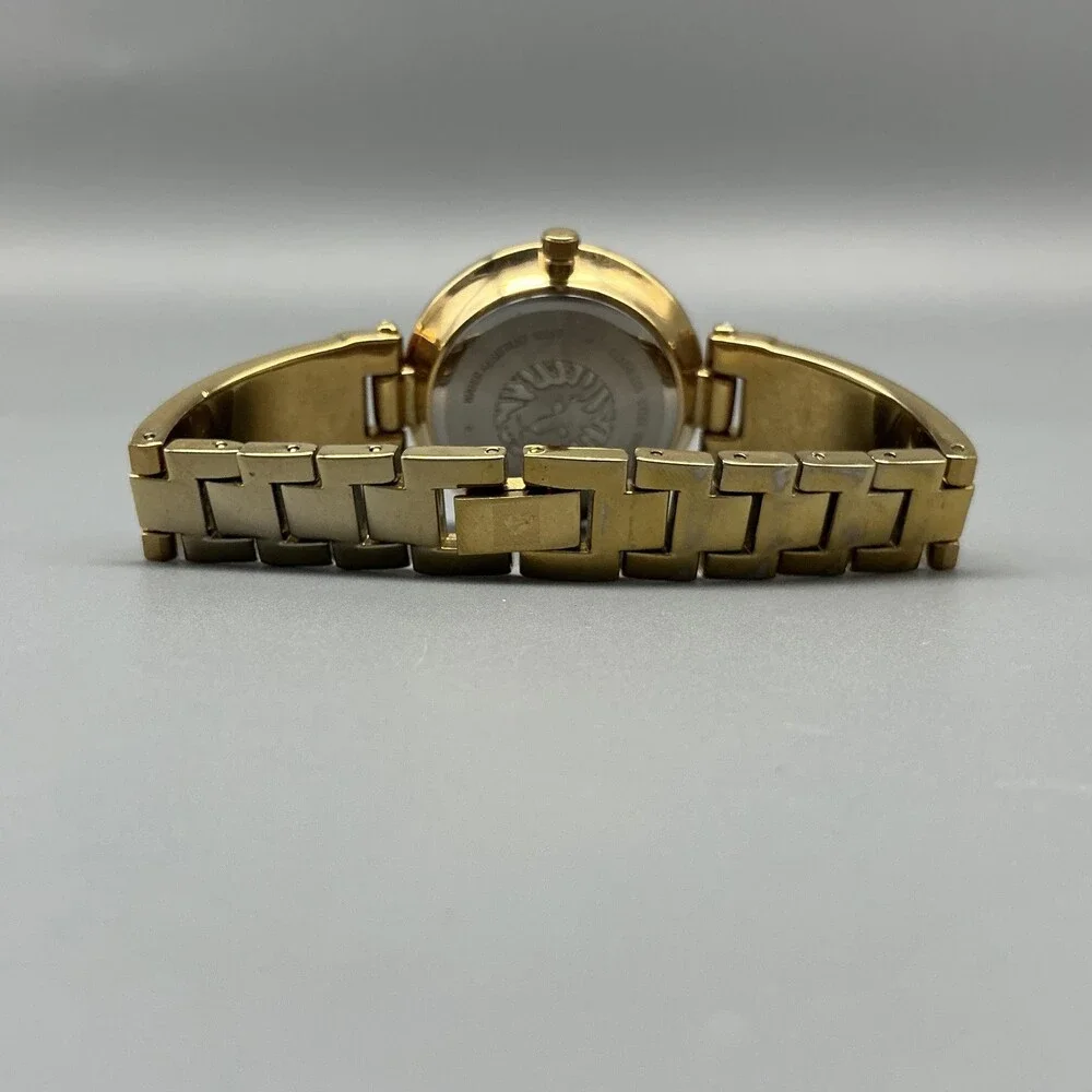 Anne Klein Womens Watch 34mm Cream Dial Gold Tone Inlay AK/2512 New Battery 6.5